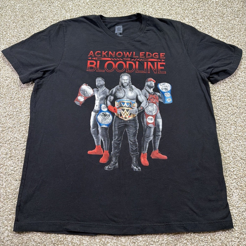 WWE Acknowledge The Bloodline Roman Reigns Promo Shirt Size XL Black